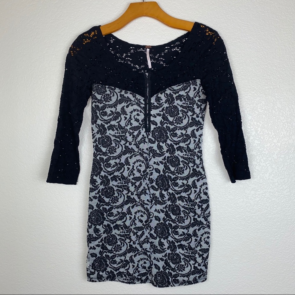 Free People Eyelet Lace Floral Jacquard Dress - Picture 10 of 14